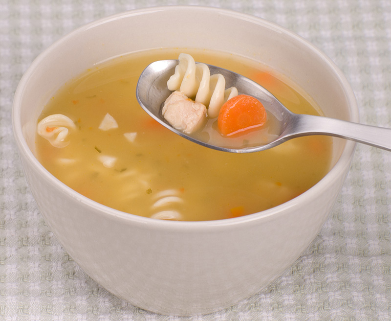 Chicken soup for lunch is hard to beat as a good lunch option that will also help keep you warm in the elements.